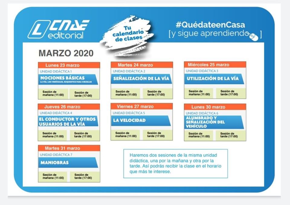calendario de clases online